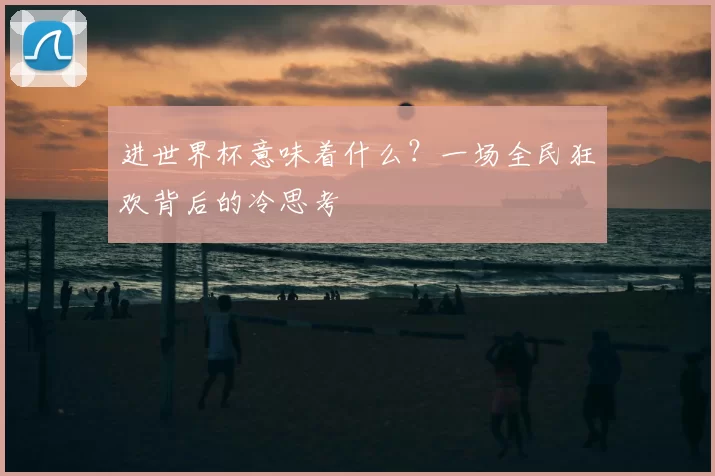 进世界杯意味着什么?一场全民狂欢背后的冷思考