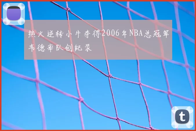 热火逆转小牛夺得2006年NBA总冠军韦德率队创纪录